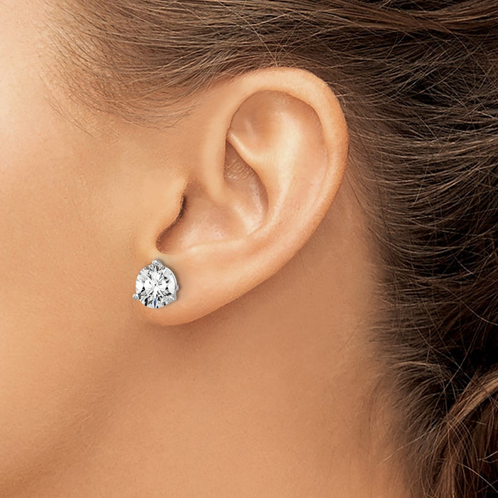 Designer 14K White Gold 6 ct Lab-Grown Diamond Stud Earrings - Luxury Value!-3