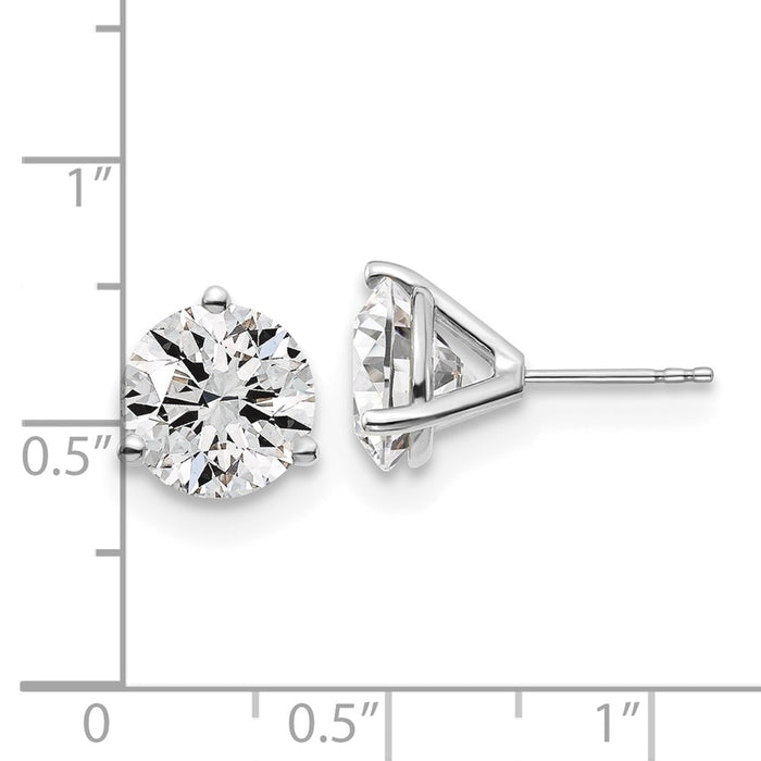 Designer 14K White Gold 6 ct Lab-Grown Diamond Stud Earrings - Luxury Value!-4