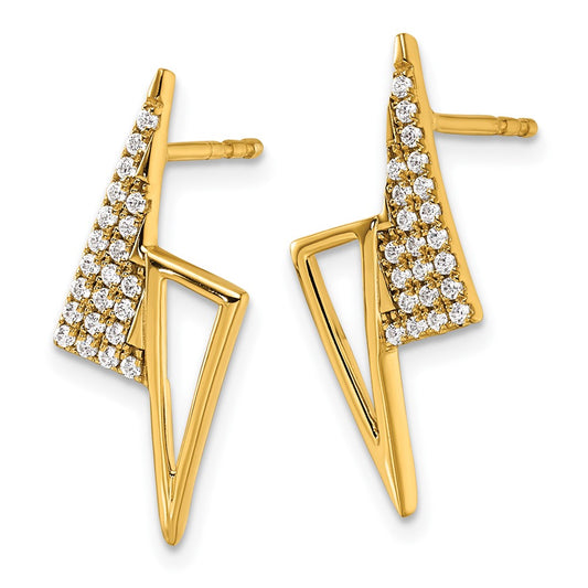 Shop Exclusive 14K Gold Polished Geometric Diamond Stud Earrings - Stylish Value