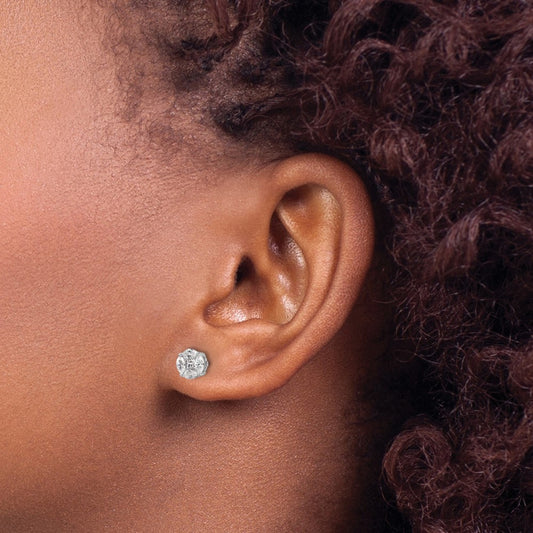 Buy Designer 14K White Gold 1/2 Carat Lab-Grown Diamond Halo Earrings