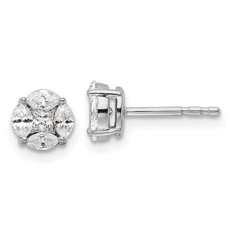 Buy Designer 14K White Gold 1/2 Carat Lab-Grown Diamond Halo Earrings