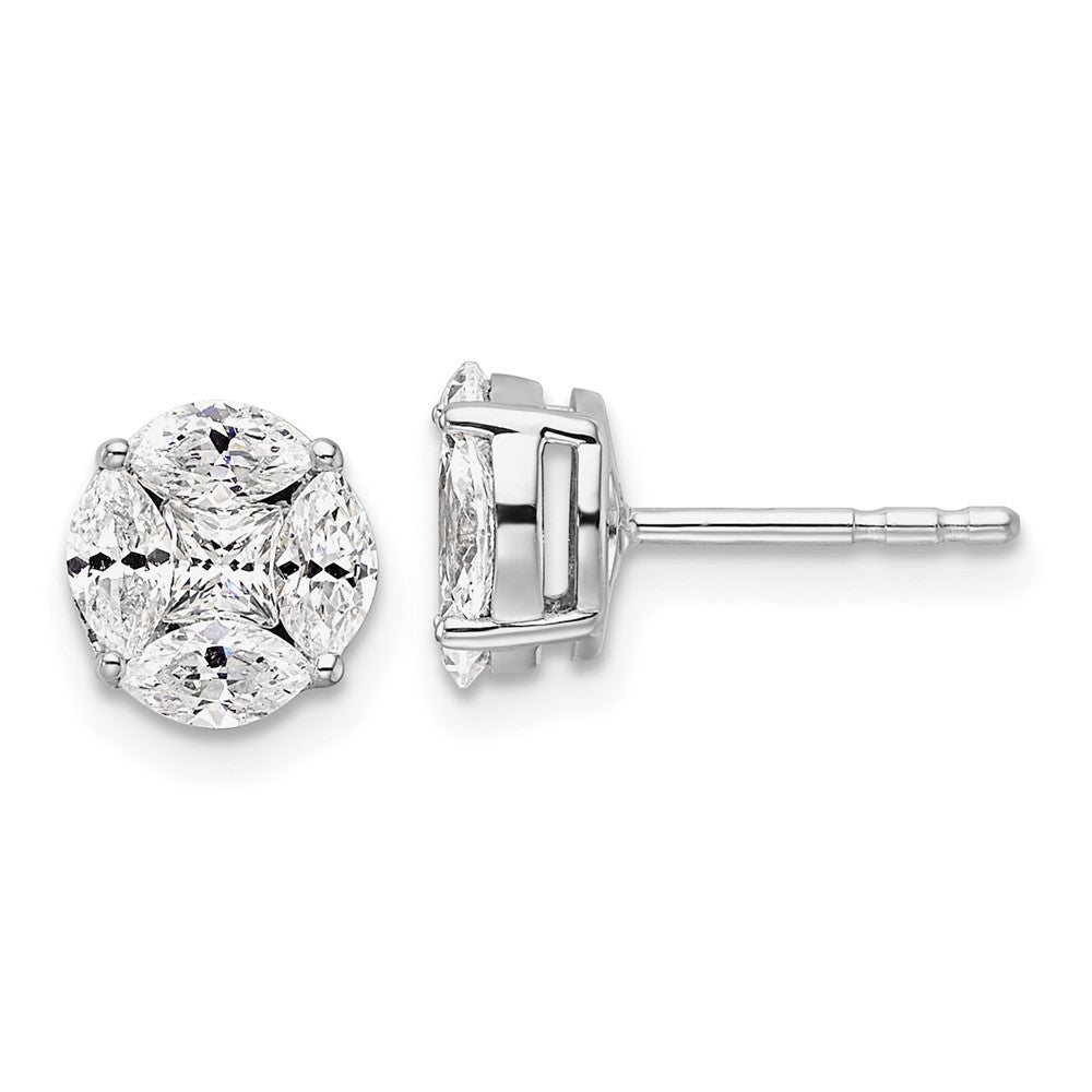 Exclusive 14K White Gold 1 Carat Lab-Grown Diamond Halo Earrings - Stylish Value