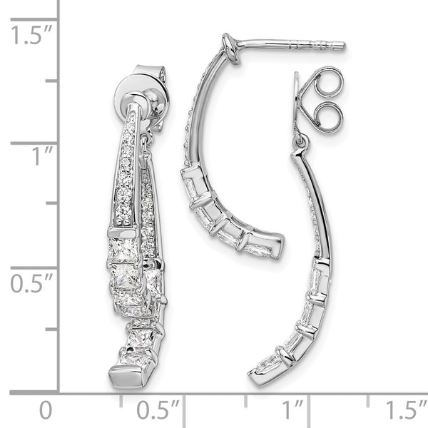 14K White Gold 2.625 Carat Lab-Grown Diamond Dangle Earrings