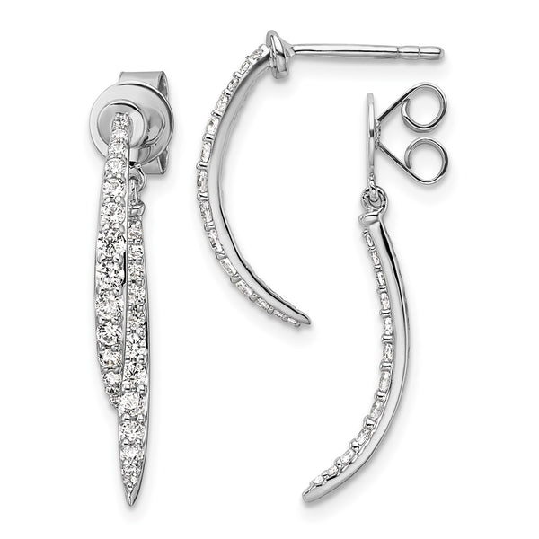 14K White Gold Dangle Earrings with 5/8 Carat Lab-Grown Diamonds
