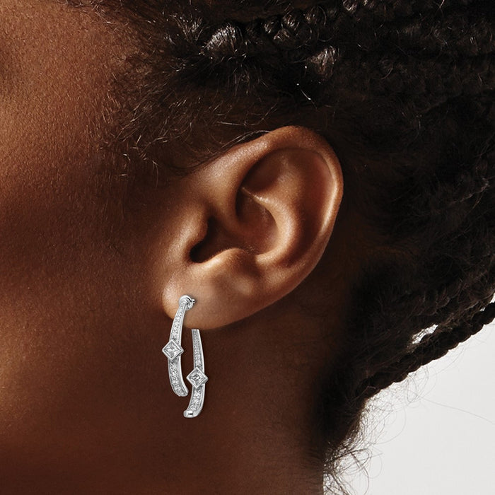 Designer 14K White Gold 7/8 Carat Lab-Grown Diamond Earrings - Stylish & Affordable-3