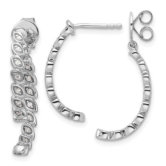 High-Quality 14K White Gold Diamond Dangle Earrings - Stylish and Elegant