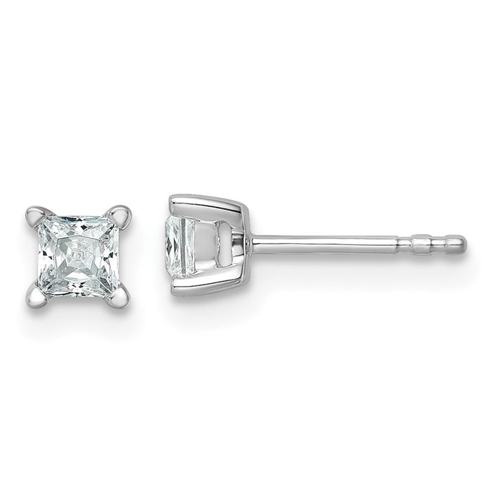 Buy Exclusive 14K White Gold 1/2 ct Lab-Grown Diamond Stud Earrings - Stylish Design-1