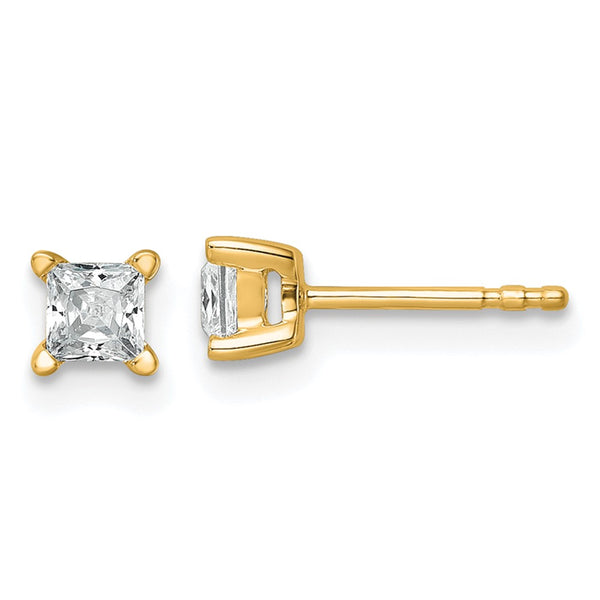 14K Yellow Gold 1/2 ct Lab Grown Diamond Stud Earrings