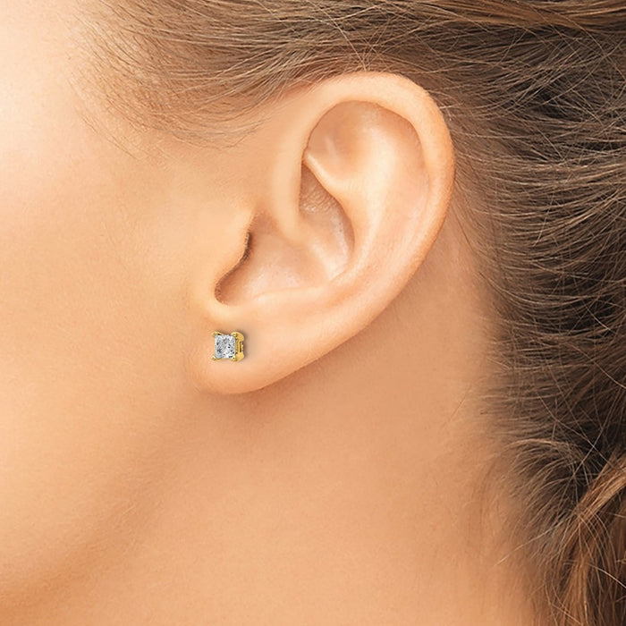 Exclusive 14K Gold 2/3 ct Lab Grown Diamond Stud Earrings - Stylish & Affordable!-3