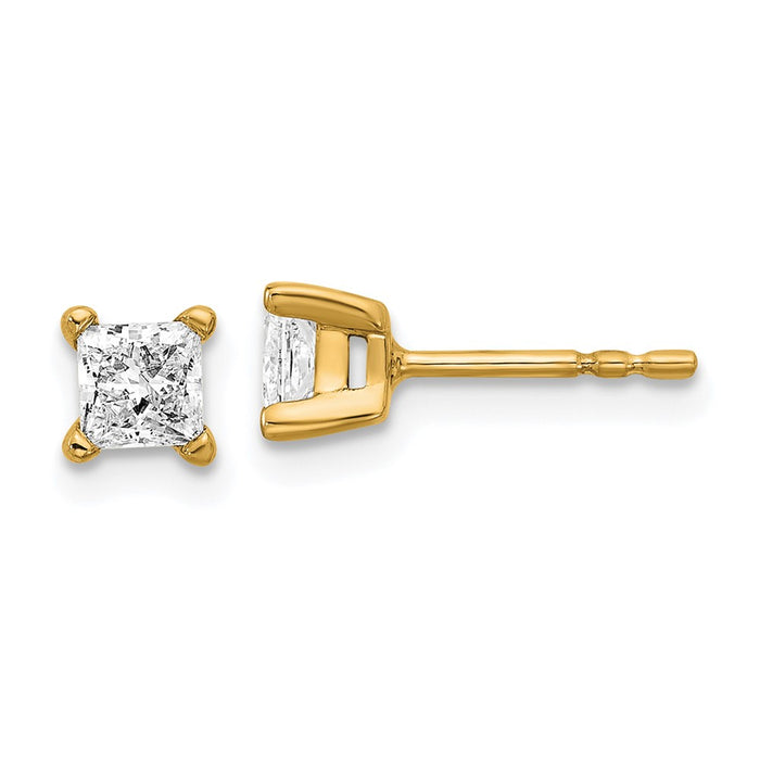 Exclusive 14K Gold 2/3 ct Lab Grown Diamond Stud Earrings - Stylish & Affordable!-1