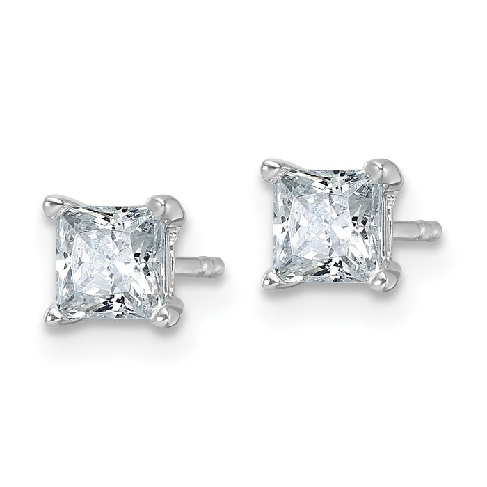 Buy Exclusive 14K White Gold 1 ct Lab-Grown Diamond Stud Earrings | Stylish Value-2
