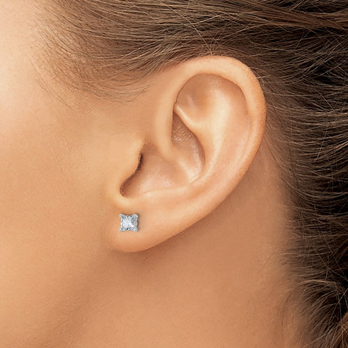 Shop Exclusive 14K White Gold 1 ct Lab-Grown Diamond Stud Earrings - Stylish Value!-3