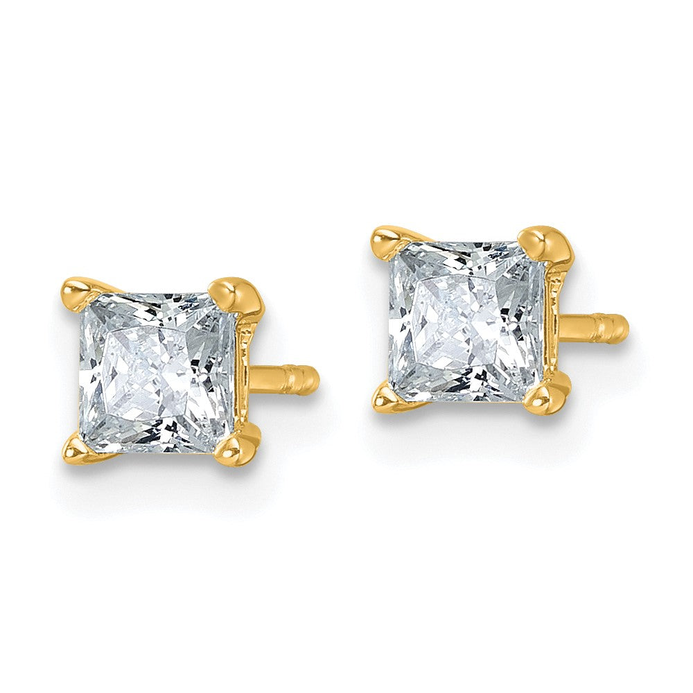 Designer 14K Yellow Gold 1 ct Lab-Grown Diamond Stud Earrings - Stylish Value!