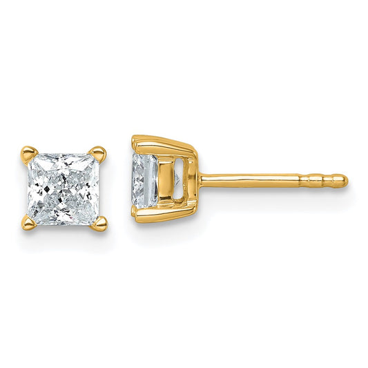 Designer 14K Yellow Gold 1 ct Lab-Grown Diamond Stud Earrings - Stylish Value!