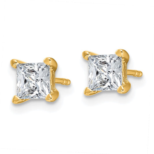 Buy Stylish 14K Gold 1.5 ctw Princess Cut Lab-Grown Diamond Stud Earrings
