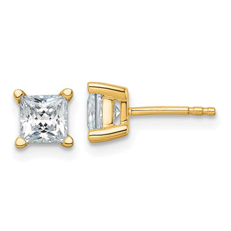 Buy Stylish 14K Gold 1.5 ctw Princess Cut Lab-Grown Diamond Stud Earrings