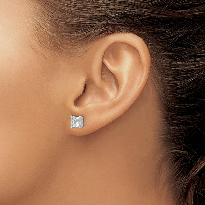 High-Quality 14K White Gold 3 ct Lab-Grown Diamond Stud Earrings - Luxury Style-3