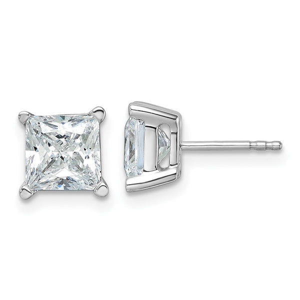 14K White Gold 4.0 ctw Lab-Grown Diamond Stud Earrings - VS/SI+