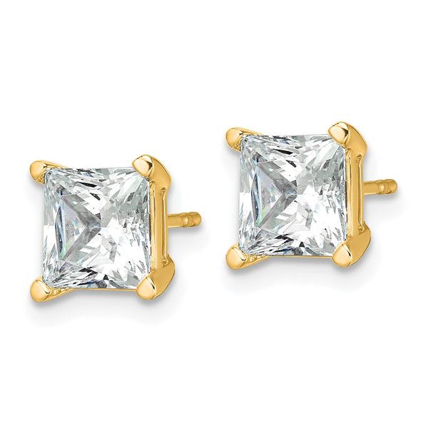 14K Yellow Gold Heavyweight 4 Carat Lab Grown Diamond Earrings
