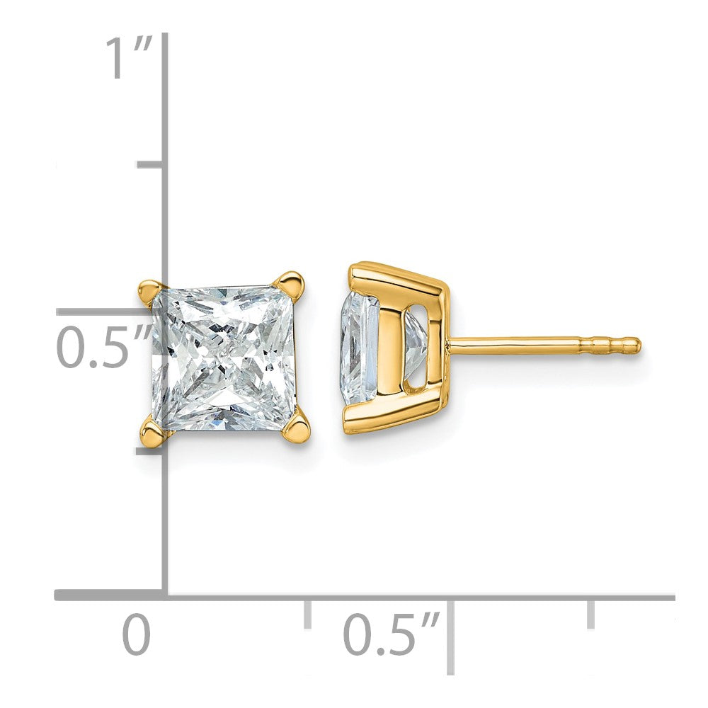 Buy Luxury 14K Yellow Gold 4 Carat Lab Grown Diamond Stud Earrings - VS/SI+