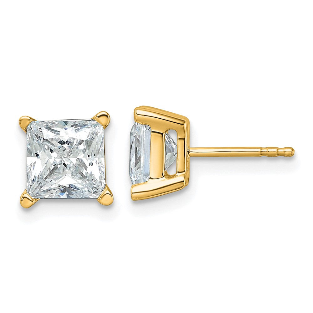 Shop High-Quality 14K Yellow Gold 4 ctw Princess Cut Lab-Grown Diamond Studs
