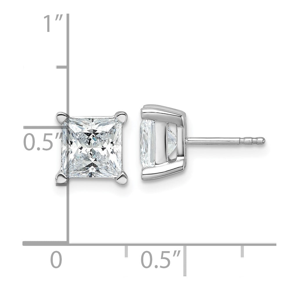 Exclusive 14K White Gold 5 ct Lab-Grown Diamond Stud Earrings - Stylish Quality