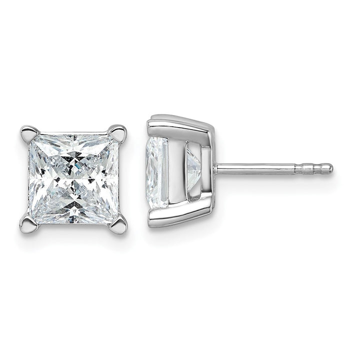 Exclusive 14K White Gold 5 ct Lab-Grown Diamond Stud Earrings - Stylish Quality-1