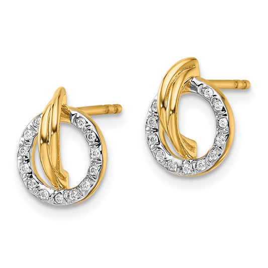 Shop Stylish 14K Gold Polished Diamond Open Circle Drop Earrings - Value Design