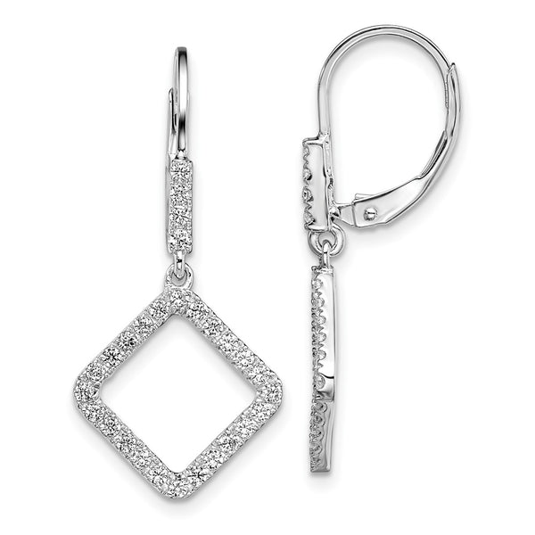 14K White Gold 1/2 Carat Lab-Grown Diamond Dangle Earrings