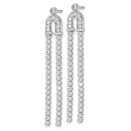High-Quality 14K White Gold 2-Carat Lab-Grown Diamond Dangle Earrings - Stylish Value