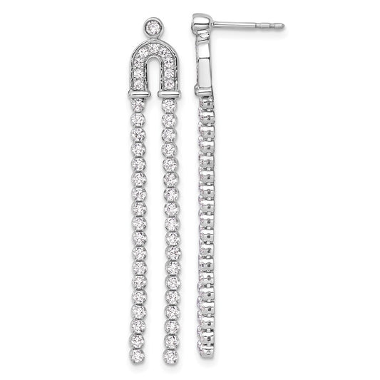 High-Quality 14K White Gold 2-Carat Lab-Grown Diamond Dangle Earrings - Stylish Value