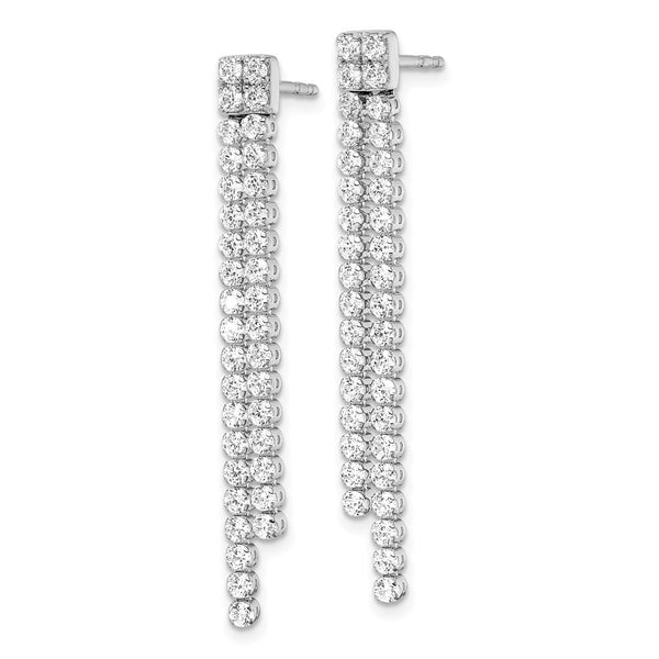 1.875 Carat Lab-Grown Diamond Dangle Earrings in 14K White Gold