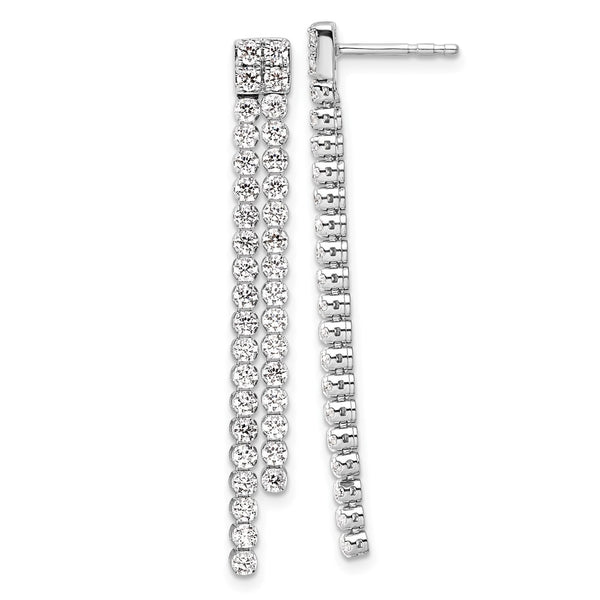 1.875 Carat Lab-Grown Diamond Dangle Earrings in 14K White Gold