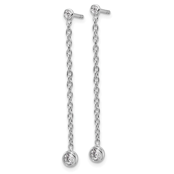 14K White Gold 1/4 Carat Lab-Grown Diamond Dangle Earrings