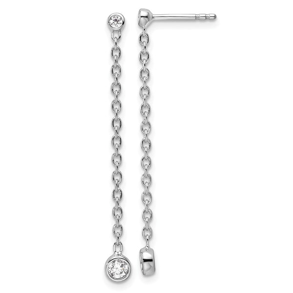 14K White Gold 1/4 Carat Lab-Grown Diamond Dangle Earrings