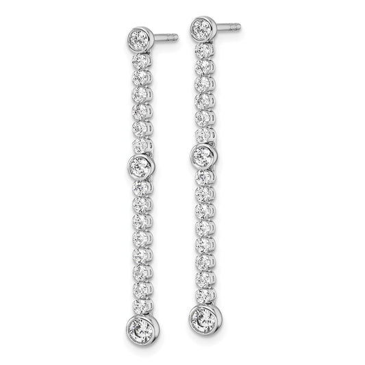 Exclusive 14K White Gold 1 Carat Lab-Grown Diamond Dangle Earrings - Stylish Value