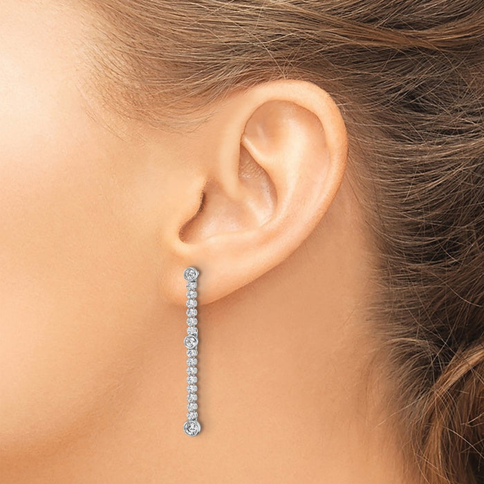 Exclusive 14K White Gold 1 Carat Lab-Grown Diamond Dangle Earrings - Stylish Value-3