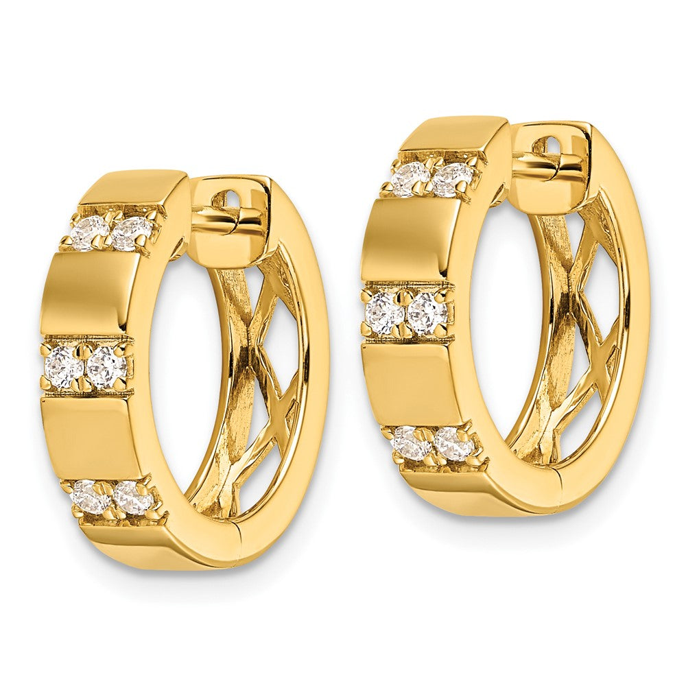 Buy Stylish 14K Gold Hinged Hoop Earrings with 1/3 Carat Lab-Grown Diamond