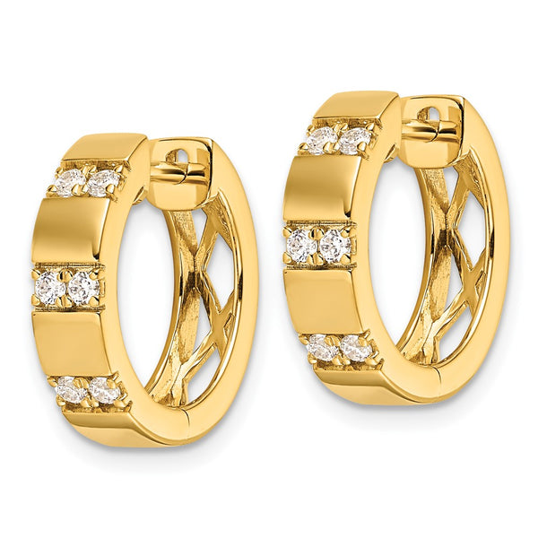 14K Gold Hinged Hoop Earrings with 1/3 Carat Lab-Grown Diamond