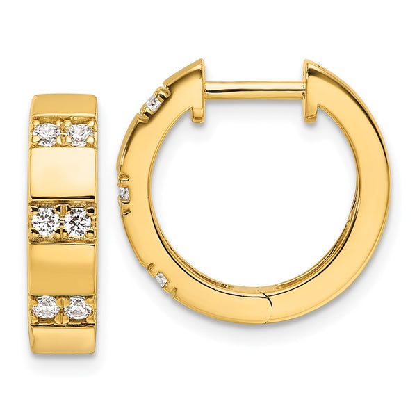 14K Gold Hinged Hoop Earrings with 1/3 Carat Lab-Grown Diamond