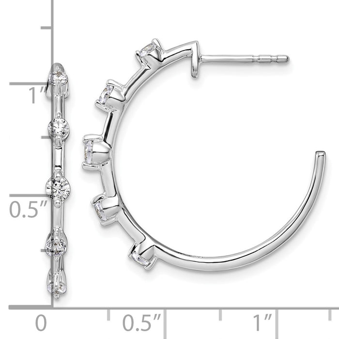 Exclusive 14K White Gold C-Hoop Earrings with 3/8 Carat Lab-Grown Diamonds-4