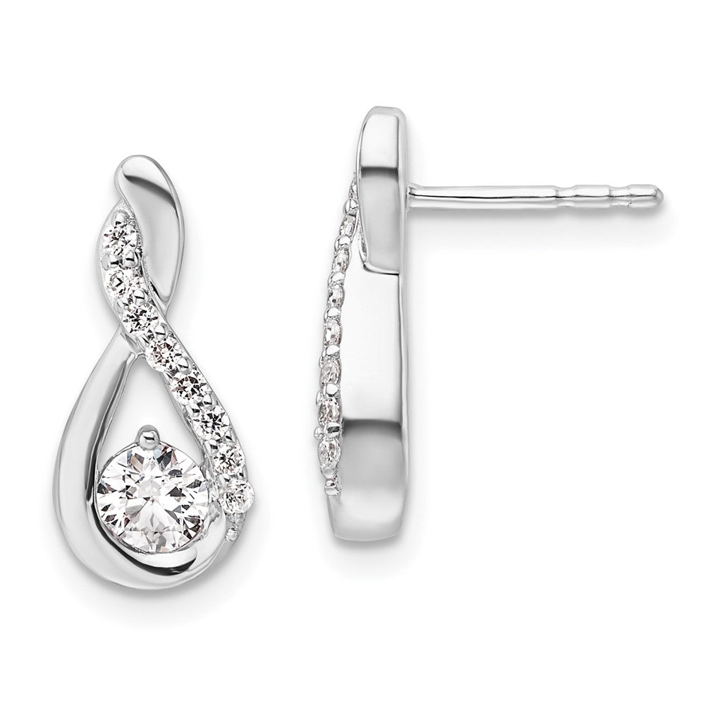 Exclusive 14K White Gold Diamond Teardrop Stud Earrings - Stylish Luxury