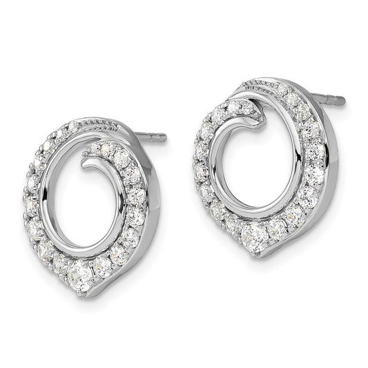 Shop Stylish 14K White Gold 1 Carat Lab-Grown Diamond Circle Earrings