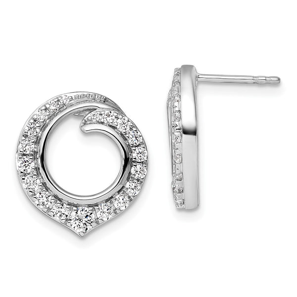 14K White Gold 1 Carat Lab-Grown Diamond Circle Earrings