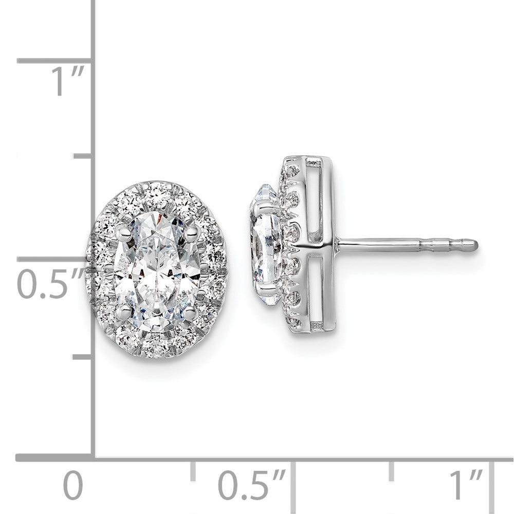 Buy Exclusive 14K White Gold Semi-Mount Oval Halo Earrings, 2.5 Carat Diamonds