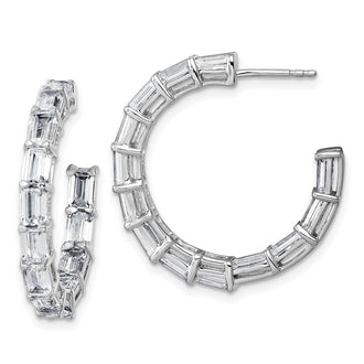 Buy Stylish 14K White Gold Inside-Out Hoop Earrings with 6.5 Carat Lab-Grown Diamonds