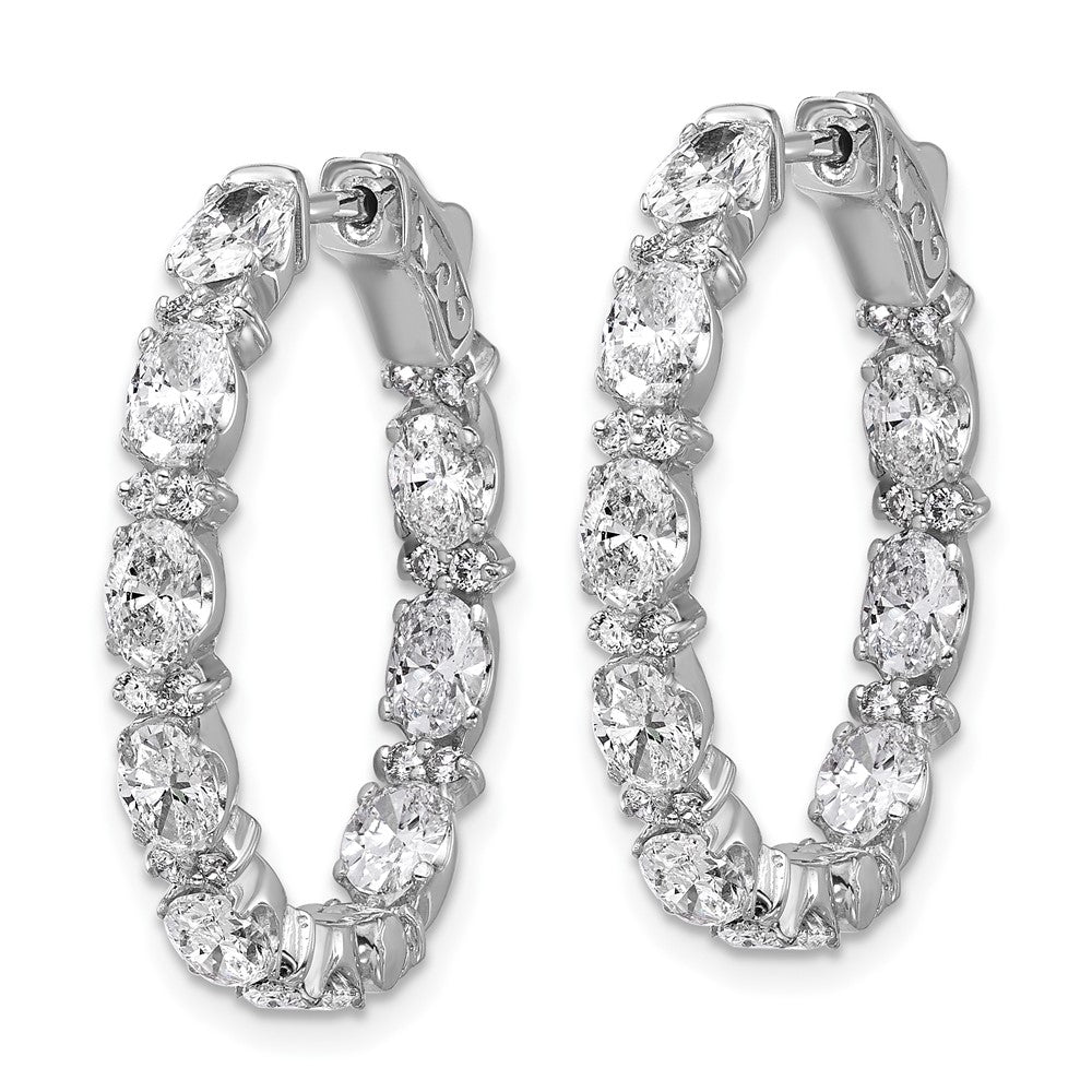 High-Quality 14K White Gold Inside-Out Hoop Earrings with VS DEF Diamonds