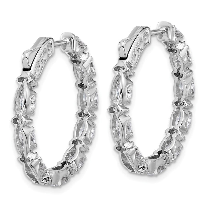 High-Quality 14K White Gold Inside-Out Hoop Earrings with VS DEF Diamonds-4