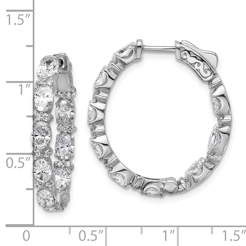 Shop Exclusive 14K Gold Oval & Round Diamond Inside-Out Hoop Earrings - Stylish Value