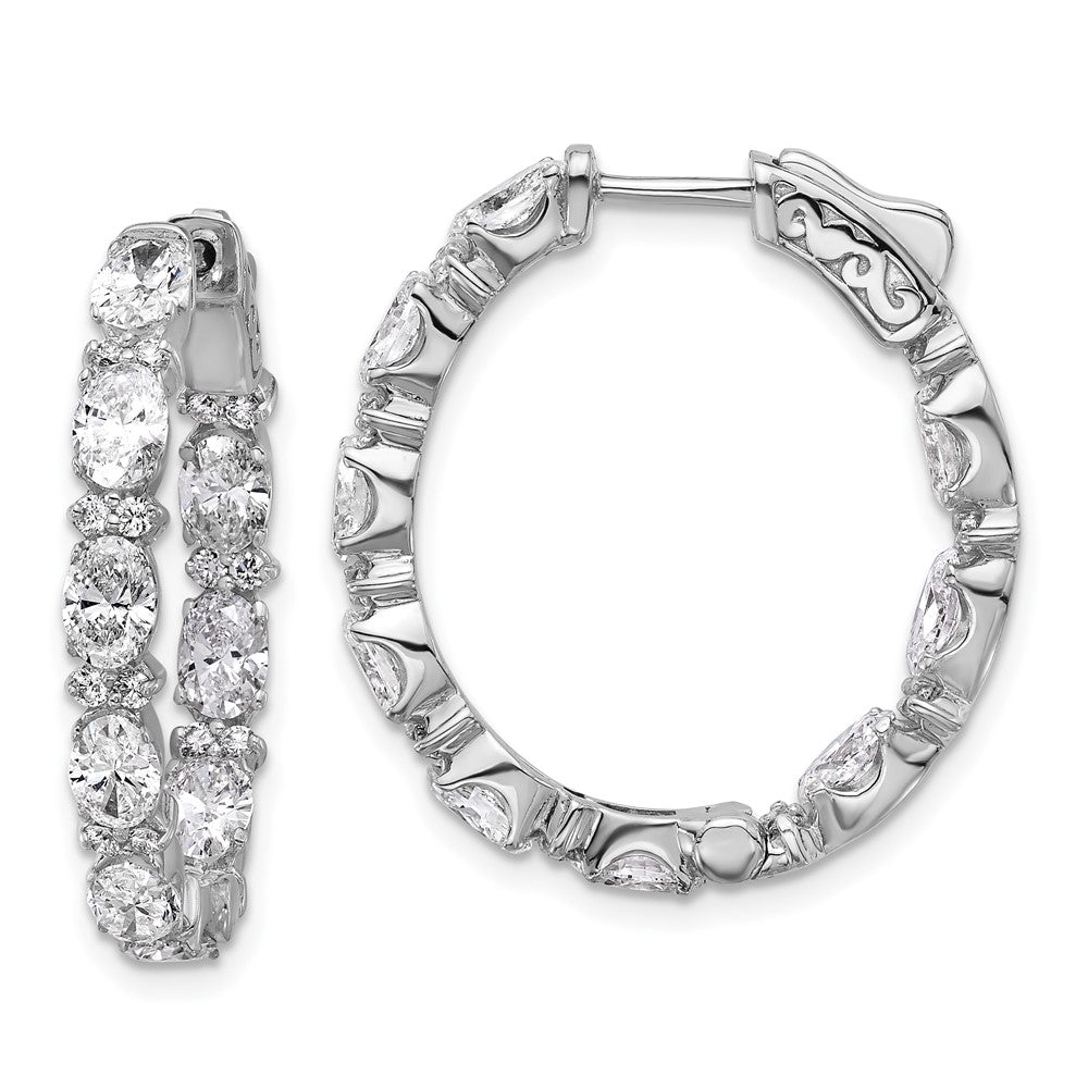 High-Quality 14K White Gold Inside-Out Hoop Earrings with VS DEF Diamonds